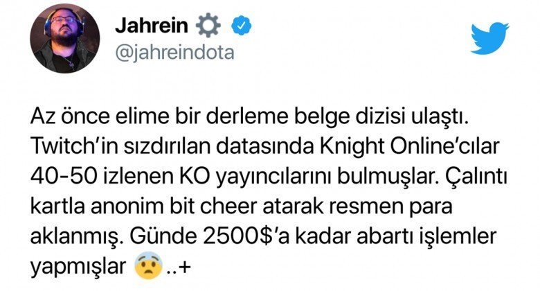 Twitch yayıncısı Jahrein de bu olay hakkında bazı detaylar verdi.