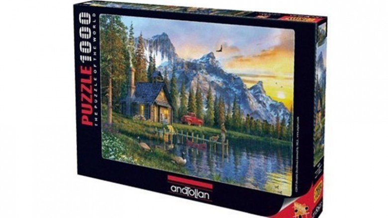 1024 Anatolian Dağ Evinde Günbatımı 1000 parça Puzzle