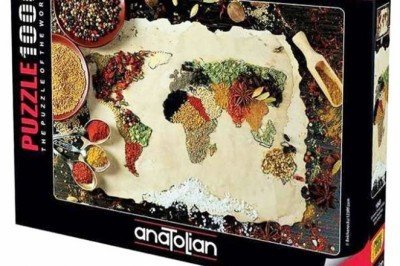 1045 Anatolian Baharatlı Dünya Haritası - Herbal World Map 1000 Parça Puzzle