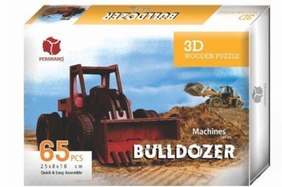 2019014 Pershang Bulldozer / 65 parça - 3 Boyutlu Ahşap Puzzle
