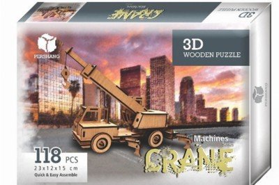 2019114 Pershang Vinç - Crane / 118 parça - 3 Boyutlu Ahşap Puzzle