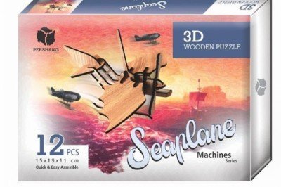 2019118 Pershang Deniz Uçağı - Seaplane / 17 parça - 3 Boyutlu Ahşap Puzzle
