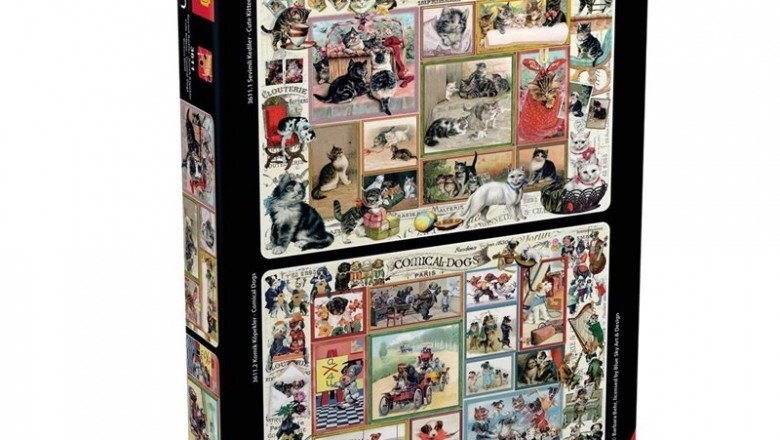3611 Anatolian Sevimli Kediler - Komik Köpekler / 2 x 500 Parça Puzzle