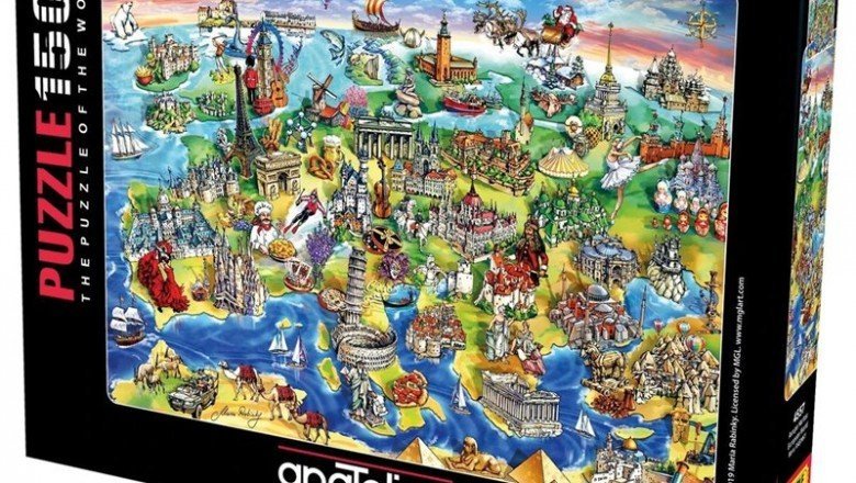 4557 Anatolian Avrupa Haritası 1500 parça Puzzle