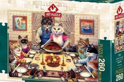 5025 Art Puzzle Kedi Ailesi Ziyafette 260 Parça Puzzle