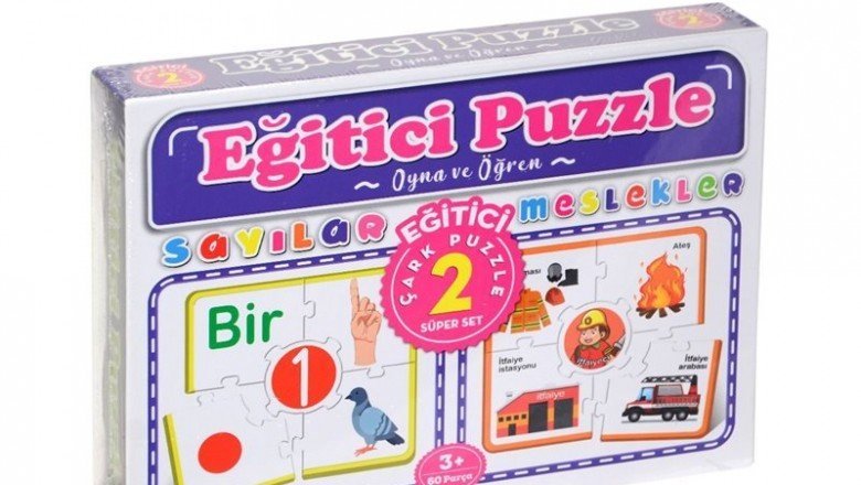 7193 DıyToy Eğitici Çark 2'li Puzzle - Sayılar ve Meslekler / 60 parça / +3 yaş