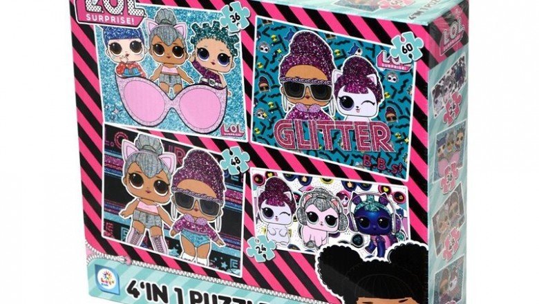 LOL7618 Laço Kids L.O.L. 4'ü1 Kutuda Puzzle / 24+36+48+60 Parça Puzzle