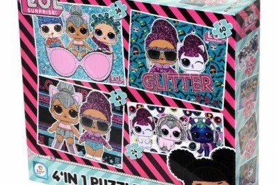LOL7618 Laço Kids L.O.L. 4'ü1 Kutuda Puzzle / 24+36+48+60 Parça Puzzle