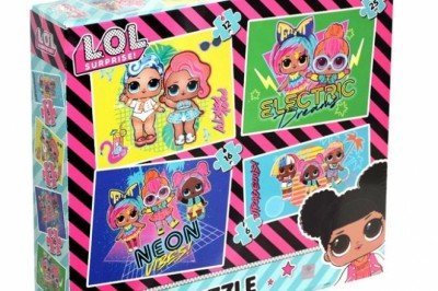 LOL7627 Laço Kids L.O.L. 4'ü1 Kutuda Puzzle / 6+12+16+25 Parça Puzzle