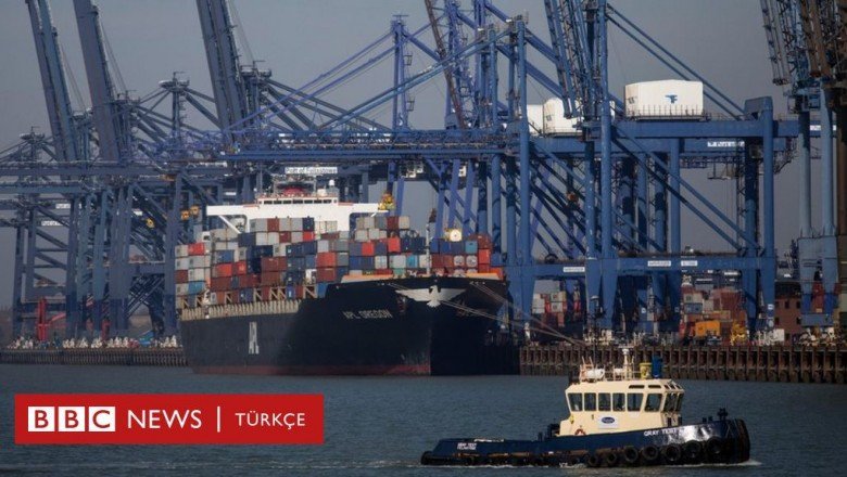 İngiltere'nin en büyük ticari limanı Felixstowe'a konteynerler yığıldı, gemiler başka yerlere yönlendiriliyor