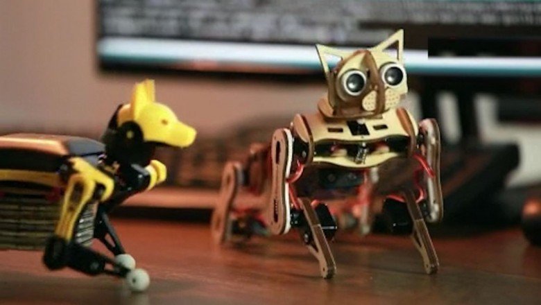 Robot kediden sonra robot köpek: El sallıyor, zıplıyor