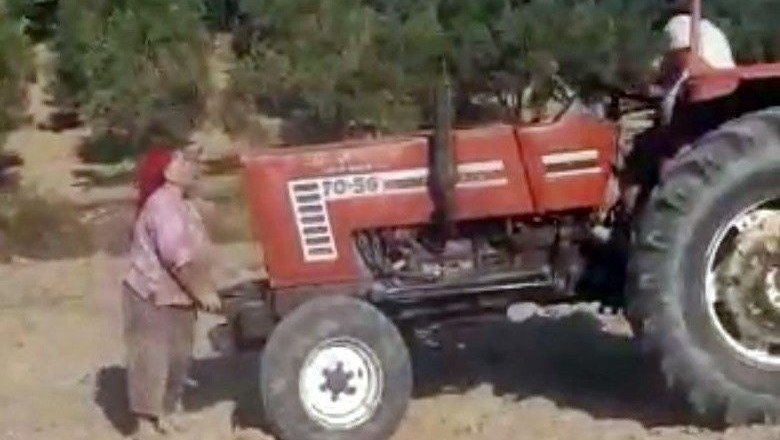 Traktörü ablasının üzerine sürdü