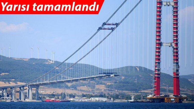 1915 Çanakkale Köprüsü'nde geçiş yolunun yarısından fazlası hazır