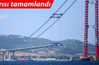 1915 Çanakkale Köprüsü'nde geçiş yolunun yarısından fazlası hazır