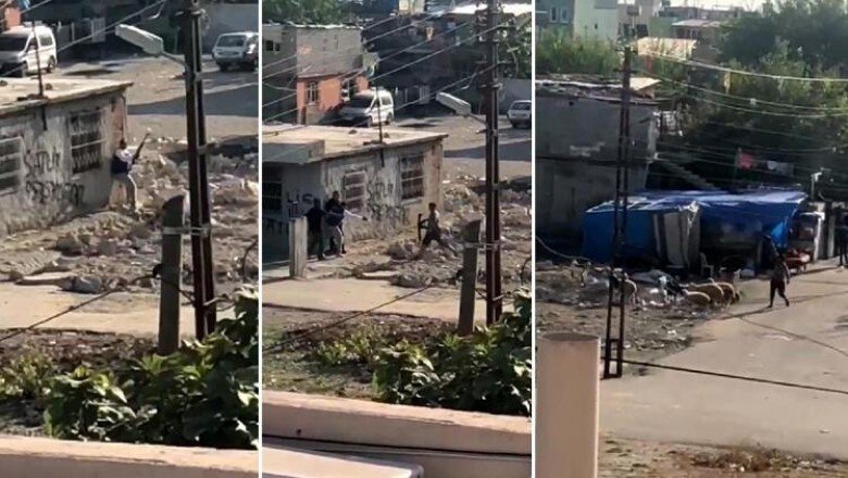 Adana'da iki grup arasında silahlı çatışma! O anlar kamerada