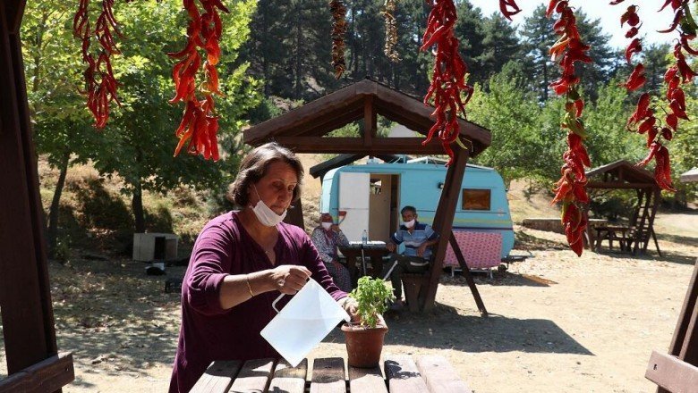 Ege'nin zirvesi virüsten kaçan karavancıların uğrak noktası oldu