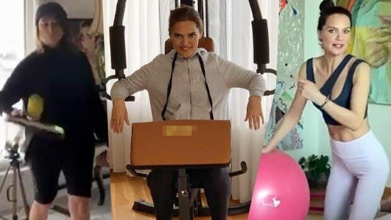 Evini spor salonuna çevirdi!