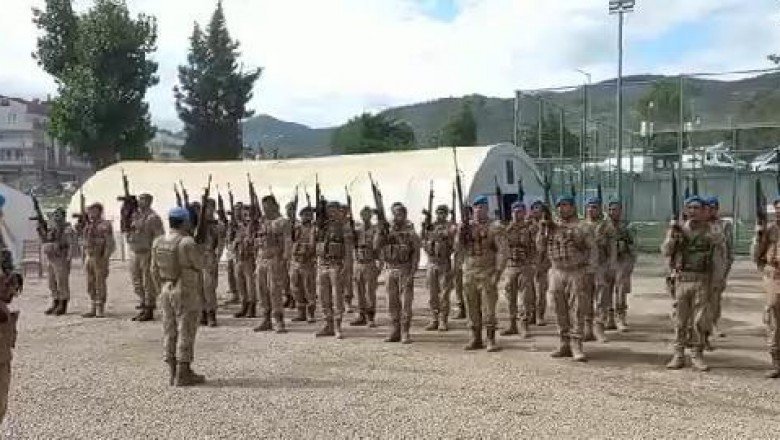 Sinop'ta selde görev alan komandolar ant içerek ayrıldı