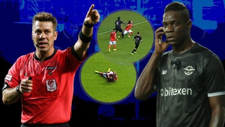 Adana Demirspor-Öznur Kablo Yeni Malatyaspor maçında Mario Balotelli'den olay hareket! Fıray Aydınus, VAR ile konuşunca...