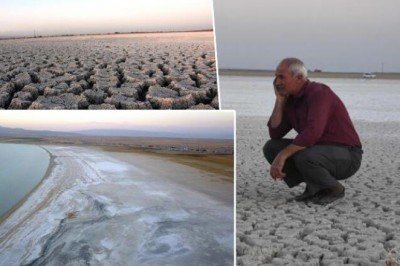 Arin Gölü, kuraklık nedeniyle yüzde 15 küçüldü