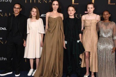 Angelina Jolie çocuklarıyla galada: İki kızı da şaşırttı
