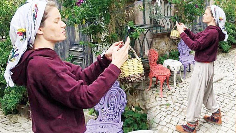 Ayvalık'ta tarihi bir konak aldığı haberleriyle gündeme gelmişti... Burcu Biricik hafta sonunu köyde geçirdi!