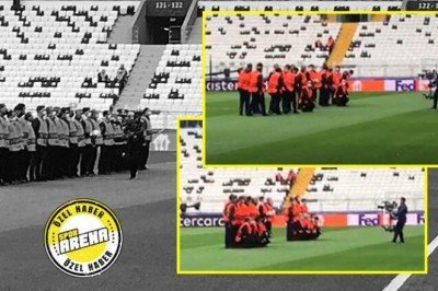 Vodafone Park'ta ilginç görüntü! Güvenlikler futbolcu gibi seremoniye çıktı ve...
