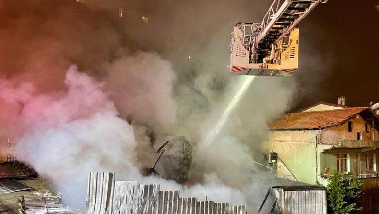 Kağıthane'de konteynerde yangın! 1 işçi yaralandı