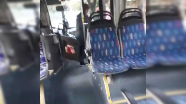 Otobüsü kenara çekip kaçtı