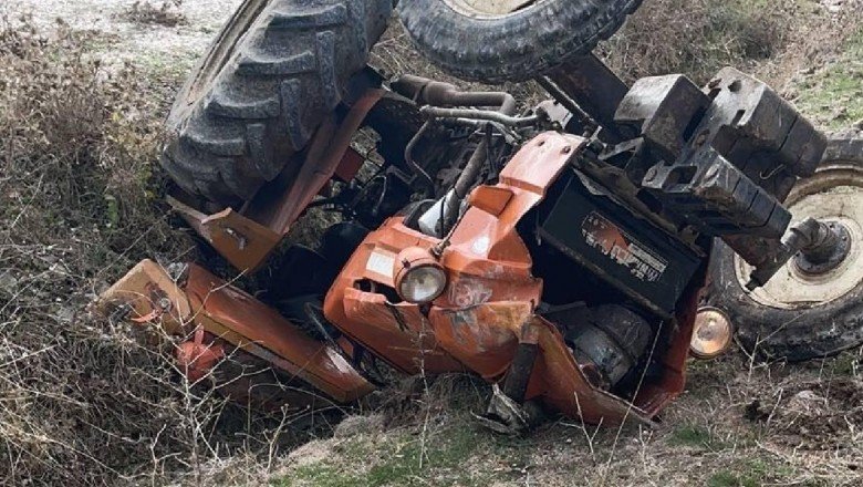 Şarampole yuvarlanan traktörün sürücüsü öldü