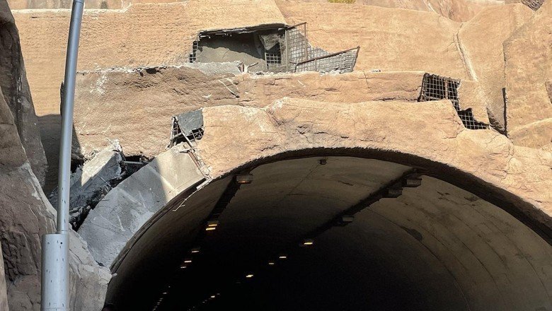 Beton kaplaması düşen tünelde inceleme başlatıldı