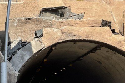 Beton kaplaması düşen tünelde inceleme başlatıldı