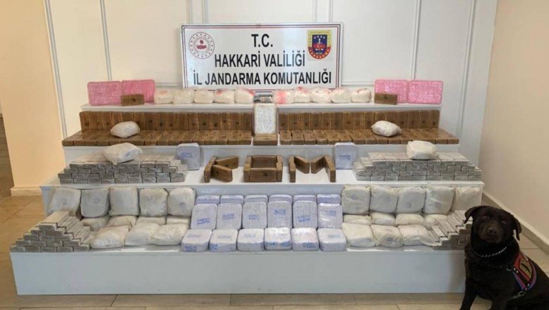 Hakkari kırsalında 171,5 kilogram uyuşturucu ele geçirildi