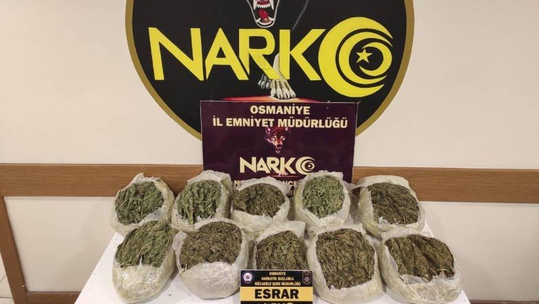 11 kilo 150 gram esrar ele geçirildi