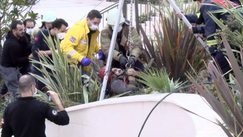 15 metrelik kuyuya düşen işçi kurtarıldı