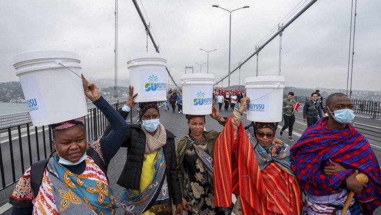 Masai kabilesinden kovalarla İstanbuldan dünyaya su mesajı