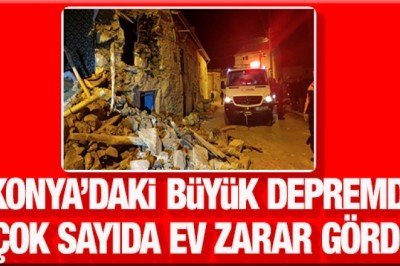 Konya'da meydana gelen 5.1 büyüklüğündeki depremde evler zarar gördü!