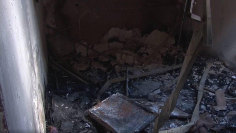 Kapıcının ateşe verdiği binadaki hasar görüntülendi