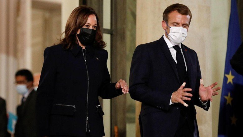 Macron, ABD Başkan Yardımcısı Harris ile görüştü