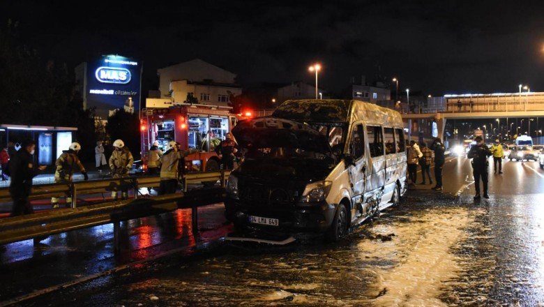 Seyir halindeki servis alev topuna döndü