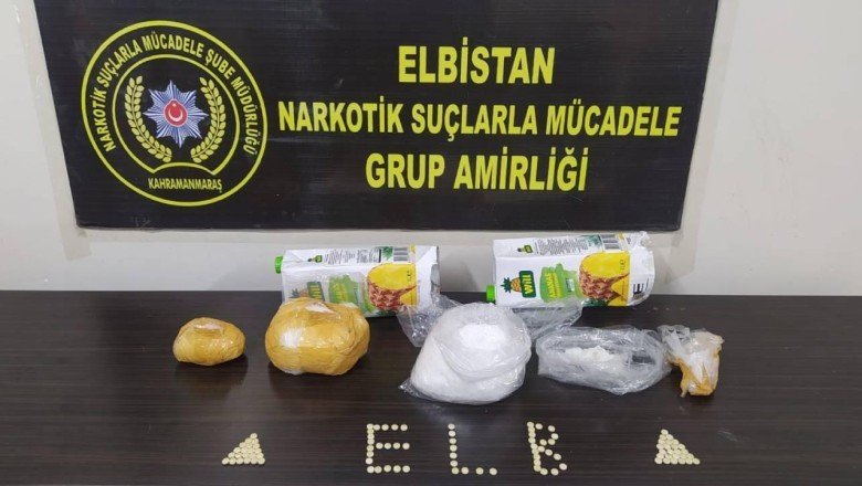 Meyve suyu kutularına uyuşturucu gizlediler