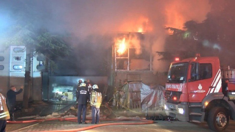 Başakşehir'de dokuma atölyesinde yangın