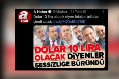 Dolar 10 TL'ye yükseldi, yandaş A Haber alay konusu oldu