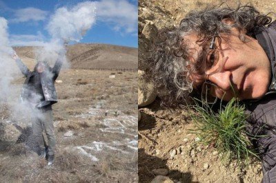 Geçen yıl diktiği fidana bu yıl doğum günü yaptı