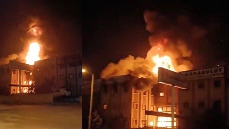 Petrol ürünleri bulunan iş yeri ikinci kez yandı