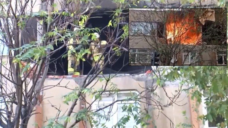 Bağcılar'da bir binada patlama sonrası yangın