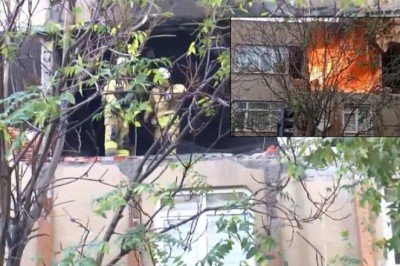 Bağcılar'da bir binada patlama sonrası yangın