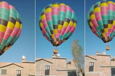 Meksika’da sıcak hava balonu eve çarptı
