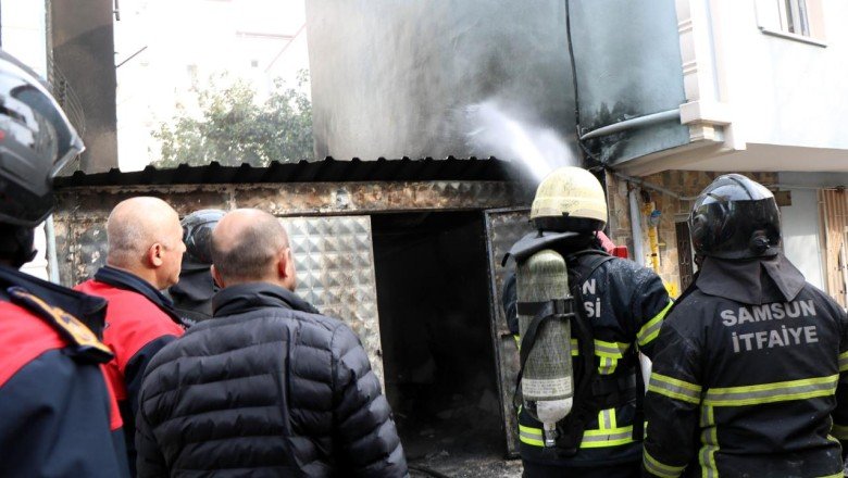 Samsun'da bir depoda yangın çıktı
