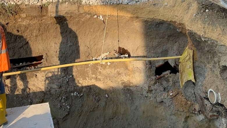 İznik'te altyapı çalışması sırasında tarihi eser bulundu